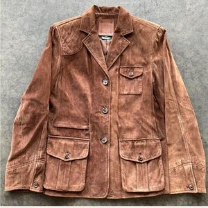 Vintage Ralph Lauren Dry Goods Camel Suede Utility Jacket SZ: M